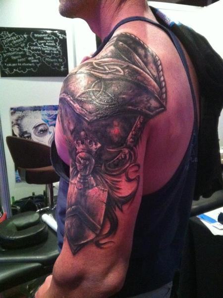 Armor tattoo design | Shoulder armor tattoo, Armor tattoo, Armor sleeve  tattoo