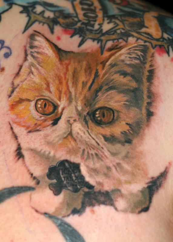 Download cat portrait tattoo by D'Lacie: TattooNOW