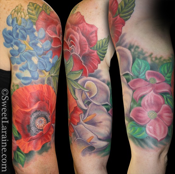 Flower Half Sleeve by Sweet Laraine: TattooNOW