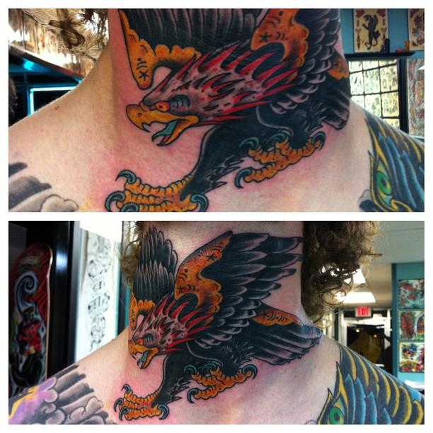 35 Traditional Eagle Tattoos On Neck  Tattoo Designs  TattoosBagcom