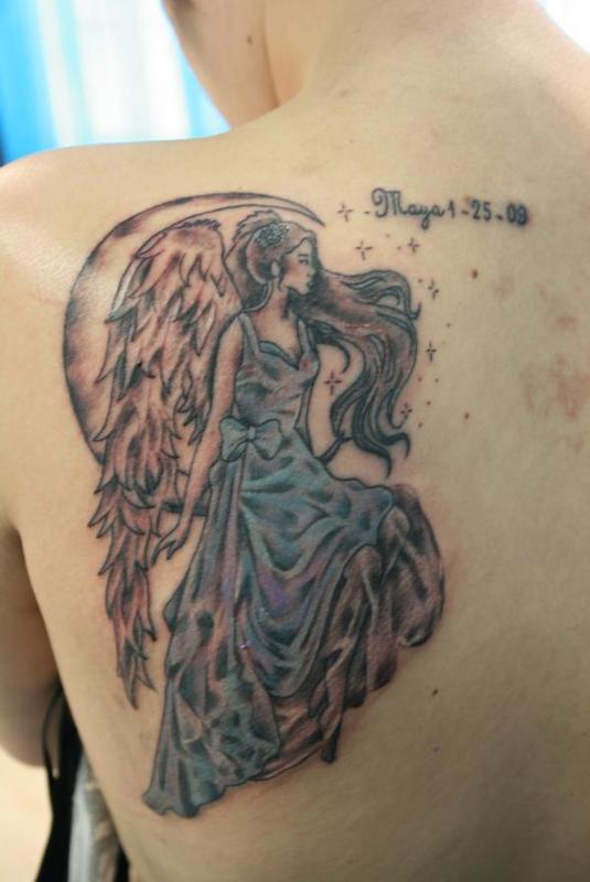 cat angel tattoos