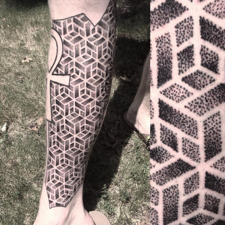 Mandala and geometric calf sleeve by Lek @ Predator II Koh Samui Thailand :  r/tattoos
