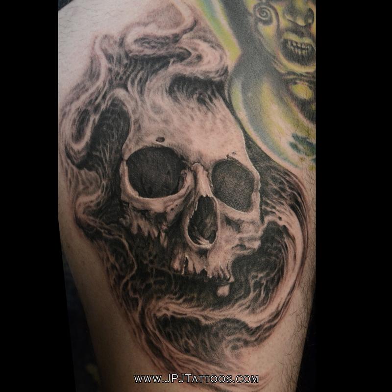 skulls with flames tattoos  YouTube