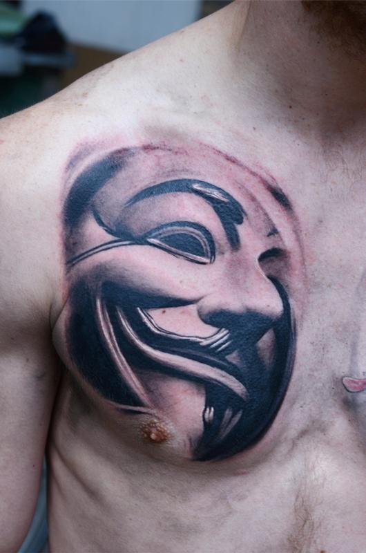 V for Vendetta done by Duke Vega  Glass Street tattoo Nashua NH  r tattoos