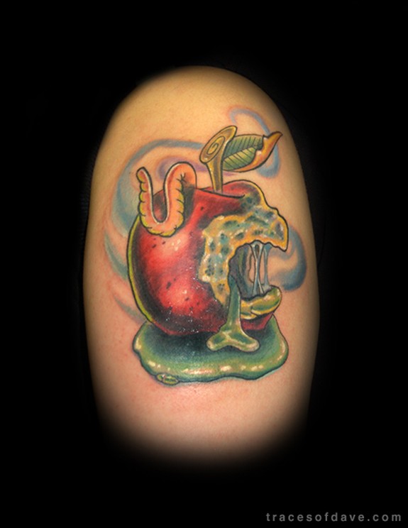 Apple core done by David at White Wizard in Chattanooga TN  rtattoos