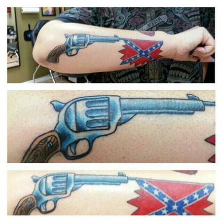 Lg GUN REVOLVER PISTOL Gangster hip arm Temporary Tattoos WATERPROOF last  1WEEK+ | eBay