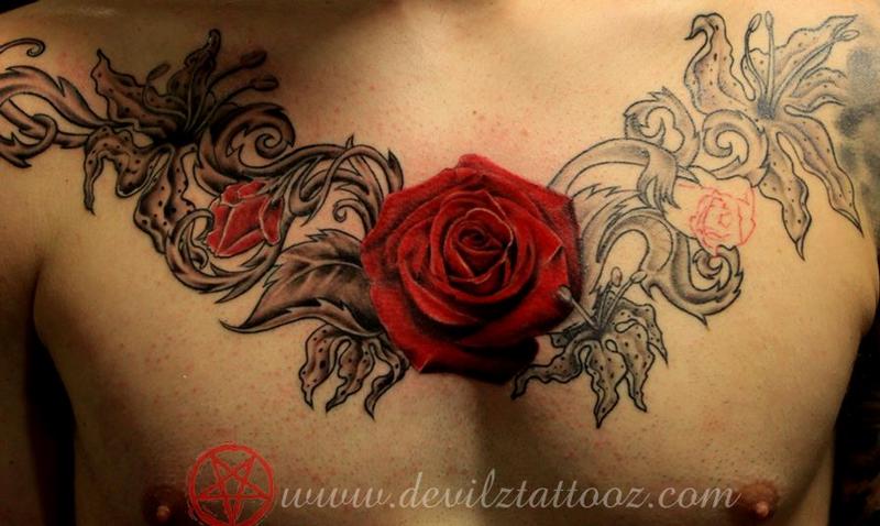 Sexy Chest Flower Sword Temporary Tattoos For Women Men Realistic Fake Gun  Tiger Whale Rose Tattoo Sticker Sexy Diy Tatoo Paste  Temporary Tattoos   AliExpress
