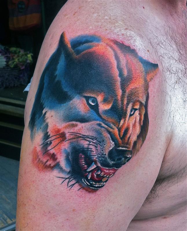 Realistic Wolf Tattoo By Diego Tattoonow