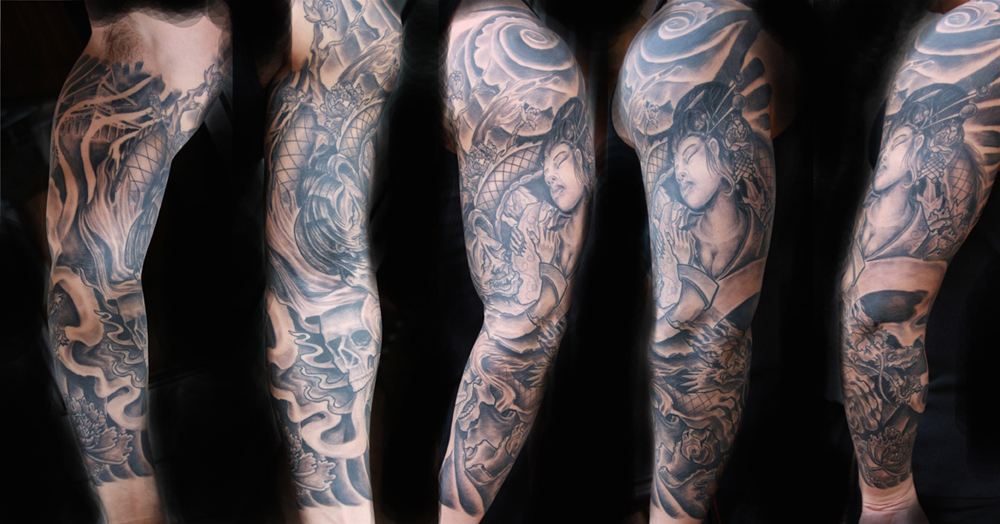 Create a full sleeve realistic tattoo design from your concept by  Lunar_graphics | Fiverr
