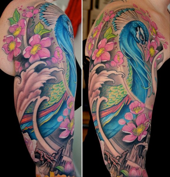 peacock tattoo on ribs
