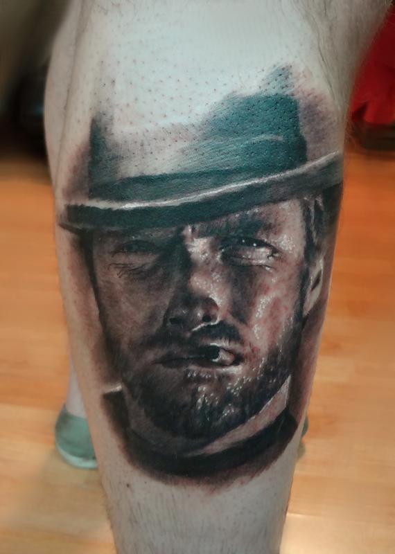 Portrait Tattoo Clint Eastwood HD Png Download  Transparent Png Image   PNGitem