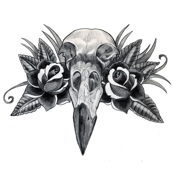 traditional rose skull