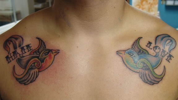 P emblem and spear tattoo by Frank Kovalik: TattooNOW