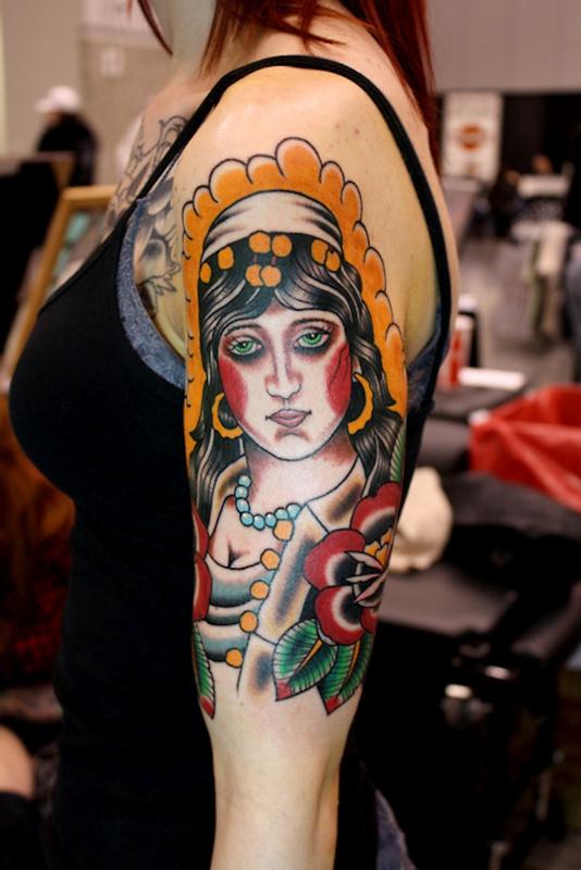 gypsy tattoo half sleeve