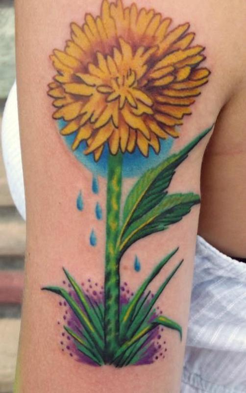 Dandelion Tattoos With Color