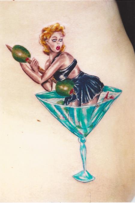 Martini glass from @al_ducote_art flash sheet! #electeicladylandtattoo  #eltnola #frenchmenstreet #neworleanstattooshop | Instagram