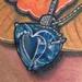 Tattoos - Daffodil with aquamarine heart stone - 95187