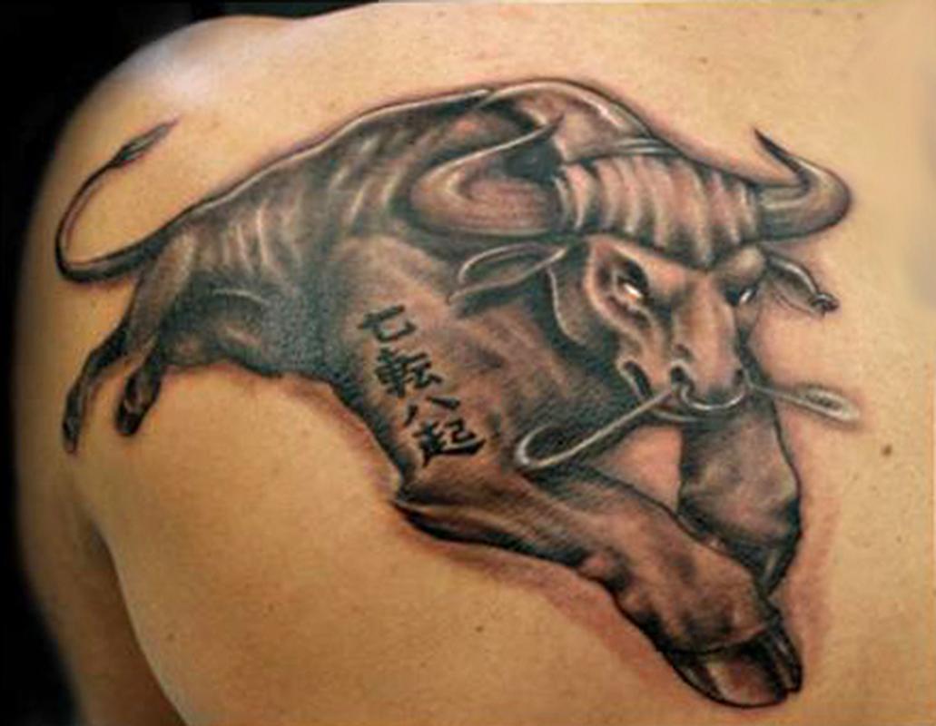 taurus bull tattoo chest