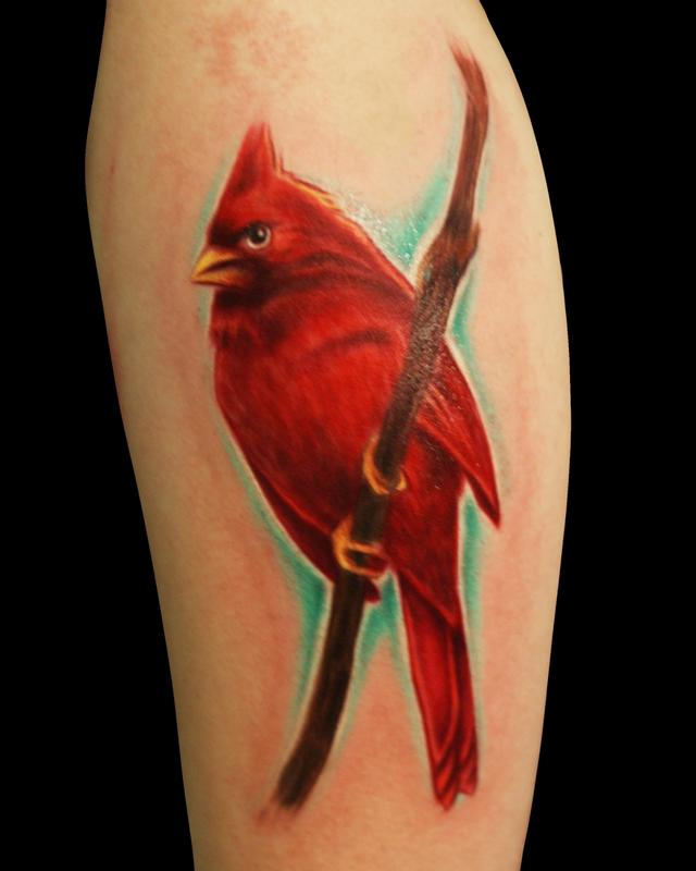 Red cardinal tattoo done by  Sink or Swim Tattoo  Facebook