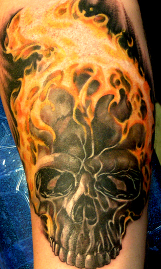 Flaming Skull Tattoos  Tattoo Ideas Artists and Models