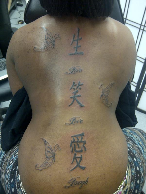 Live love laugh tattoo on the right side Done by