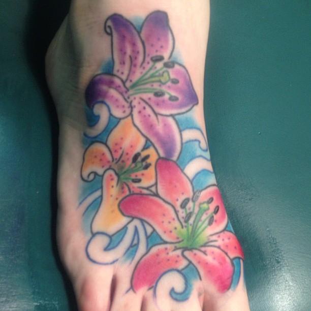 lily foot tattoos