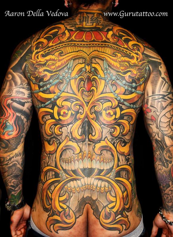 40 Skull Back Tattoo Designs For Men  Masculine Ink Ideas