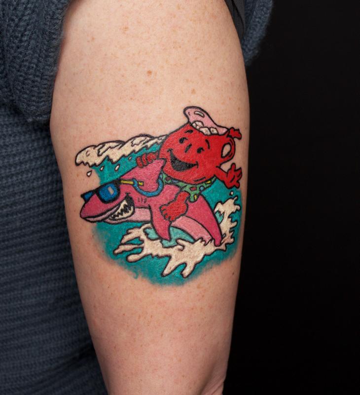 Sharkleberry Fin Kool Aid Tattoo by Ben Licata TattooNOW