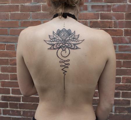 Shawna's lotus unalome - Dolly's Skin Art Tattoo Kamloops BC-kimdongho.edu.vn