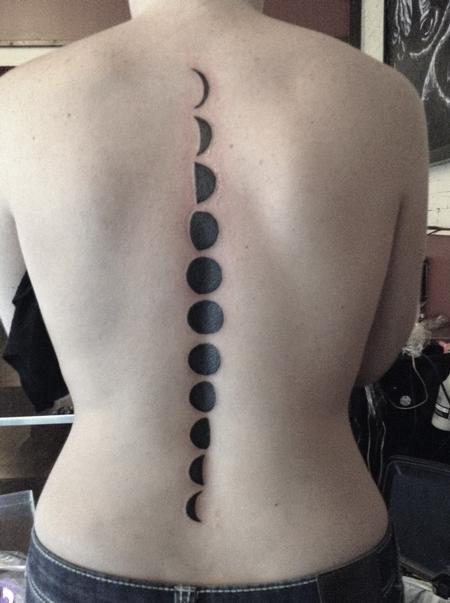 Floral Moon Phases Tattoo - Tattoo Abyss Montreal