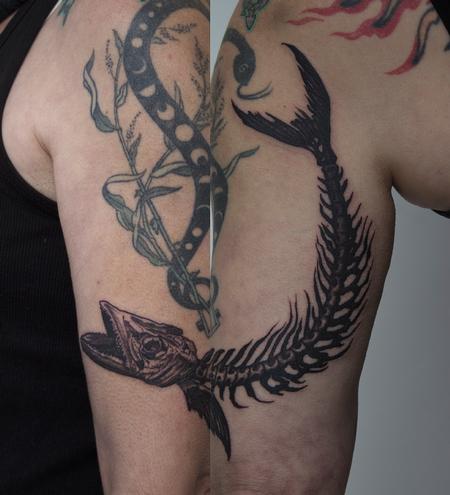 Fish Skeleton Collab Tattoo by Ben Licata: TattooNOW