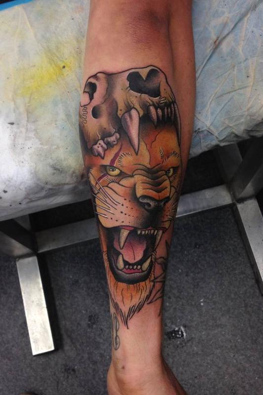 Lion king tattoo on shoulder