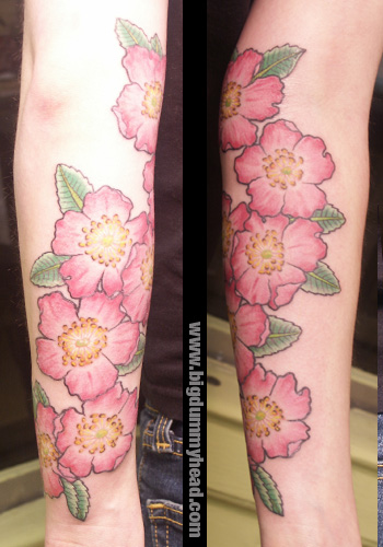 Christmas Holly and Mist Tattoo Designs on the Arm