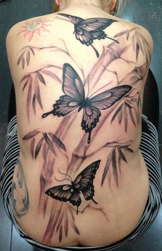 Black and grey butterfly by Annelie Fransson  Tattoogridnet