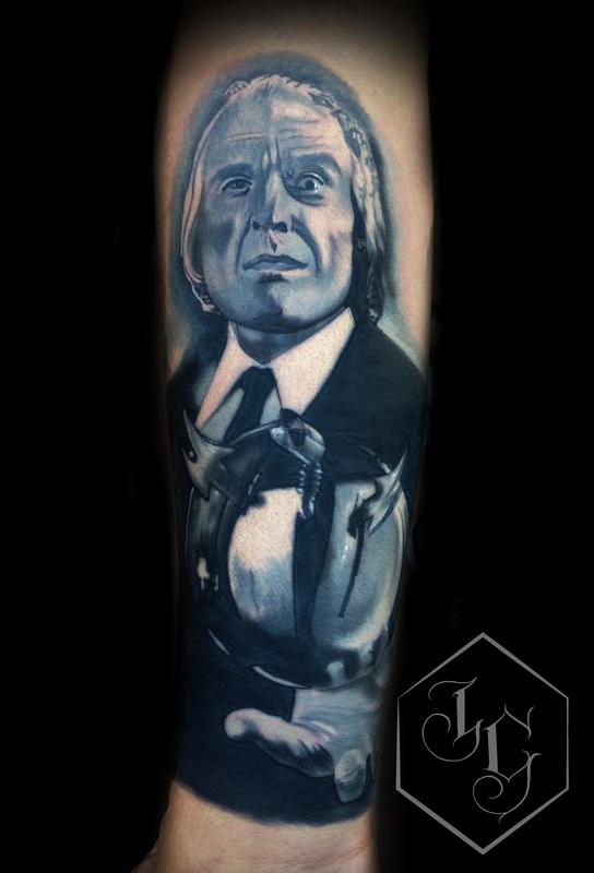 The Tall Man from Phantasm realistic tattoo in Black and Grey by Jose