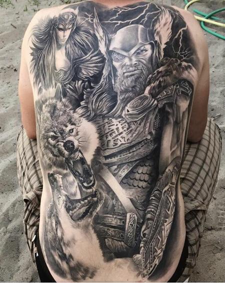 tattoos/ - Viking Backpiece Tattoo Healed - 140232