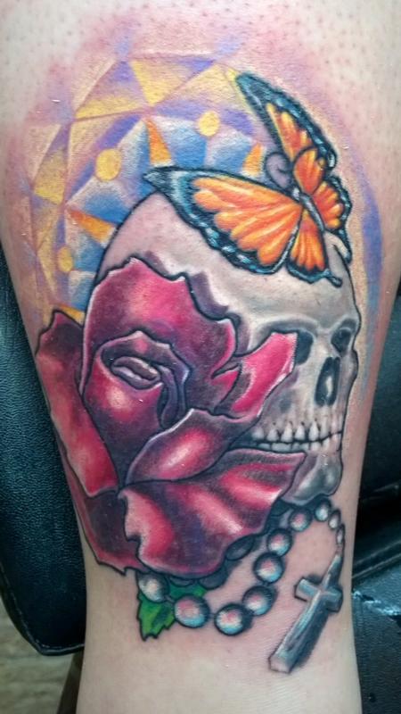 tattoos/ - Skull and rose coverup - 95802