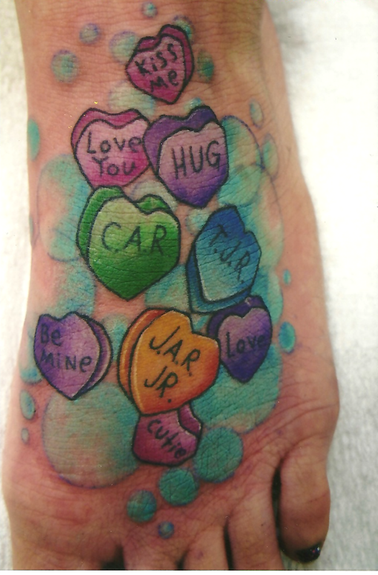 Tattoo uploaded by Xavier • Candy heart tattoo by Evil Eve. #candy #sweet  #candyheart • Tattoodo
