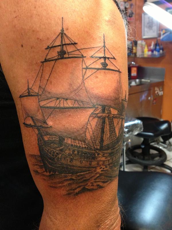 black pearl ship tattoo