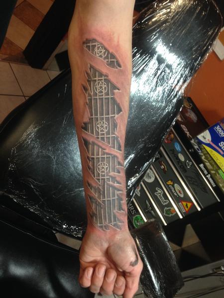 tattoos/ - Guitar Neck Skin Rips Tattoo - 117559