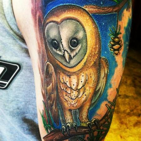 Owl tattoo with Peony  KickAss Things