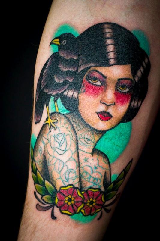 Classy Black Traditional Lady Tattoos by Todd  Tattoodo