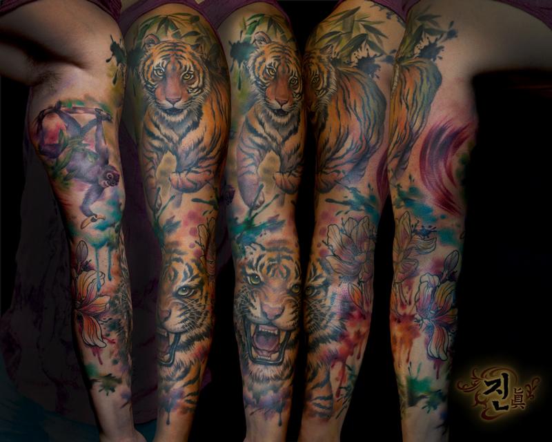 The Tiger Sleeve In Progress