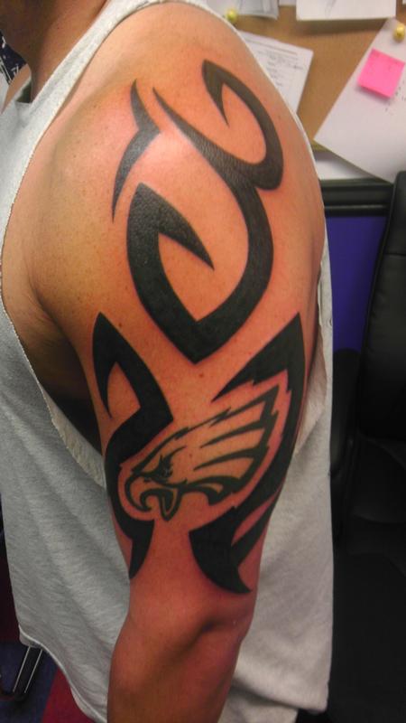 tribal eagle forearm tattoos