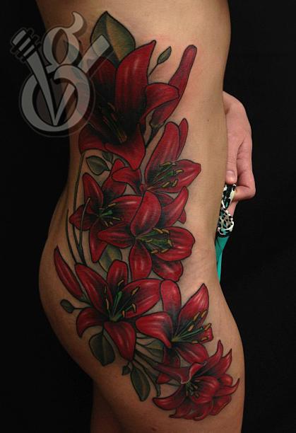 Batman lily tattoo on thigh by grandevoodoo on DeviantArt