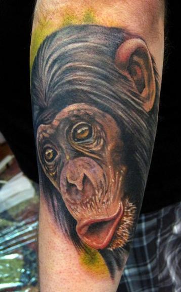 Rob Richardson Tattooartist - I can't belive it's April and this is my 1st  post of the year, time is flying! 🤯. I had great fun adding this chimpanzee  to Matthews nature