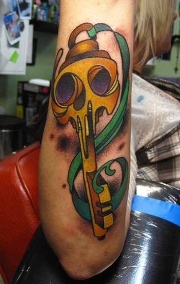 El Inmigrante | Tattoo & Illustration on Tumblr: LA CRUZ Y LA CALAVERA [Fun  tattoo of a cross and a sugar skull I did today on the arm of Juan. Thanks a