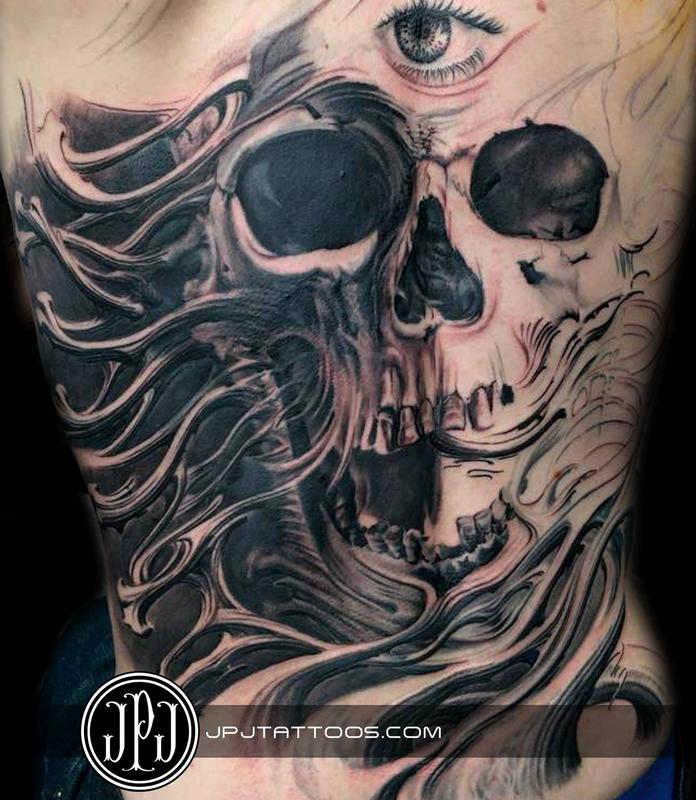 Skull Back Piece Second Session by Jose Perez Jr: TattooNOW