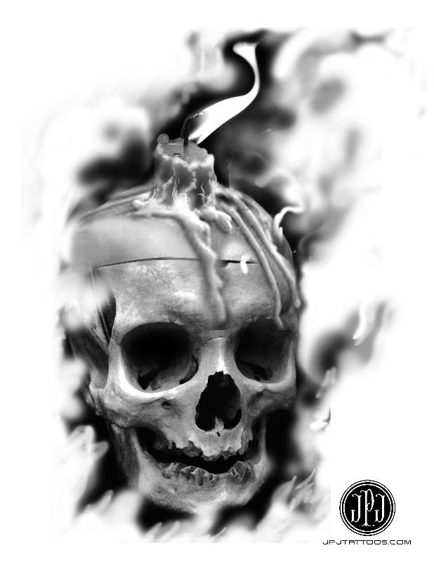 Skull and Candle Tattoo Design by georgiatheunicorn21 on DeviantArt