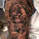 Tattoos - Lion Statue (healed) - 122616